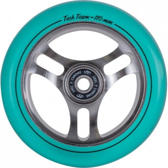 Колесо TECH TEAM для самоката X-Treme 110*24мм TRIANGLE, sea blue transparent