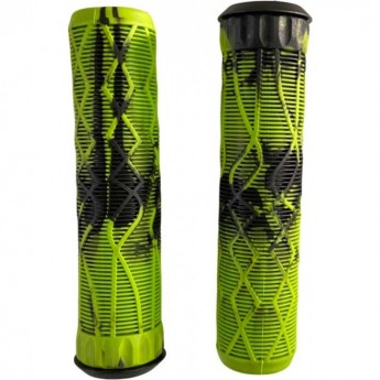 Набор TECH TEAM грипсы 2шт с барендами BL 115/S22, Black-Green