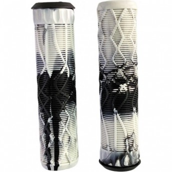 Набор TECH TEAM грипсы 2шт с барендами BL 115/S22, Black-White