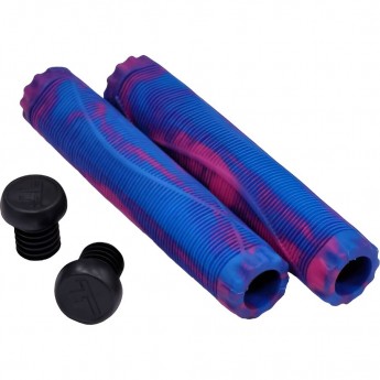Набор TECH TEAM грипсы 2шт с барендами Fish, 170mm,на трюковой самокат 294354 Blue/Pink,