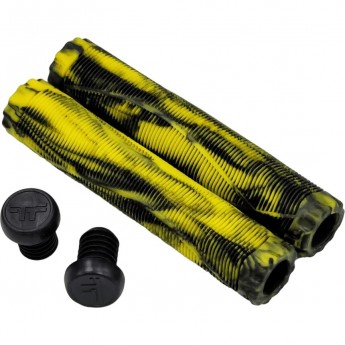 Набор TECH TEAM грипсы 2шт с барендами Fish, 170mm,на трюковой самокат 294354 Yellow/Black