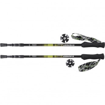 Палки треккинговые TECH TEAM EVEREST 3-х секции, Green, 105-135 см