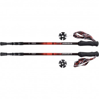 Палки треккинговые TECH TEAM EVEREST 3-х секции, Red, 105-135 см