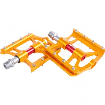 Педали TECH TEAM алюминиевые фрез. со сьемными шипами, CrMo ось, 3 пром. подш., 9/16", 1/20 ALNC-1060 gold