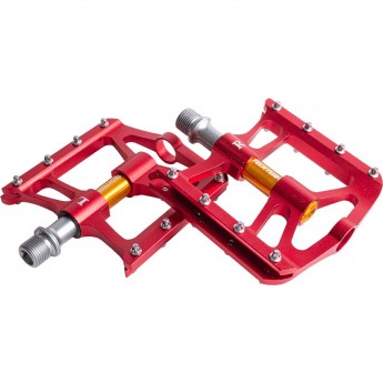Педали TECH TEAM алюминиевые фрез. со сьемными шипами, CrMo ось, 3 пром. подш., 9/16" 1/20 ALNC-1060 red