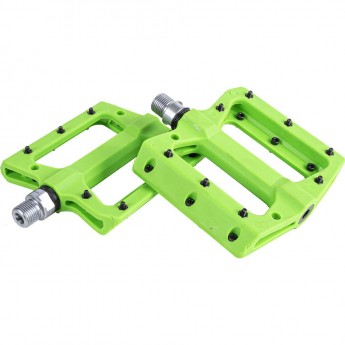 Педали TECH TEAM нейлон со сьемными шипами, подш. пром, 9/16",357гр N-5 green